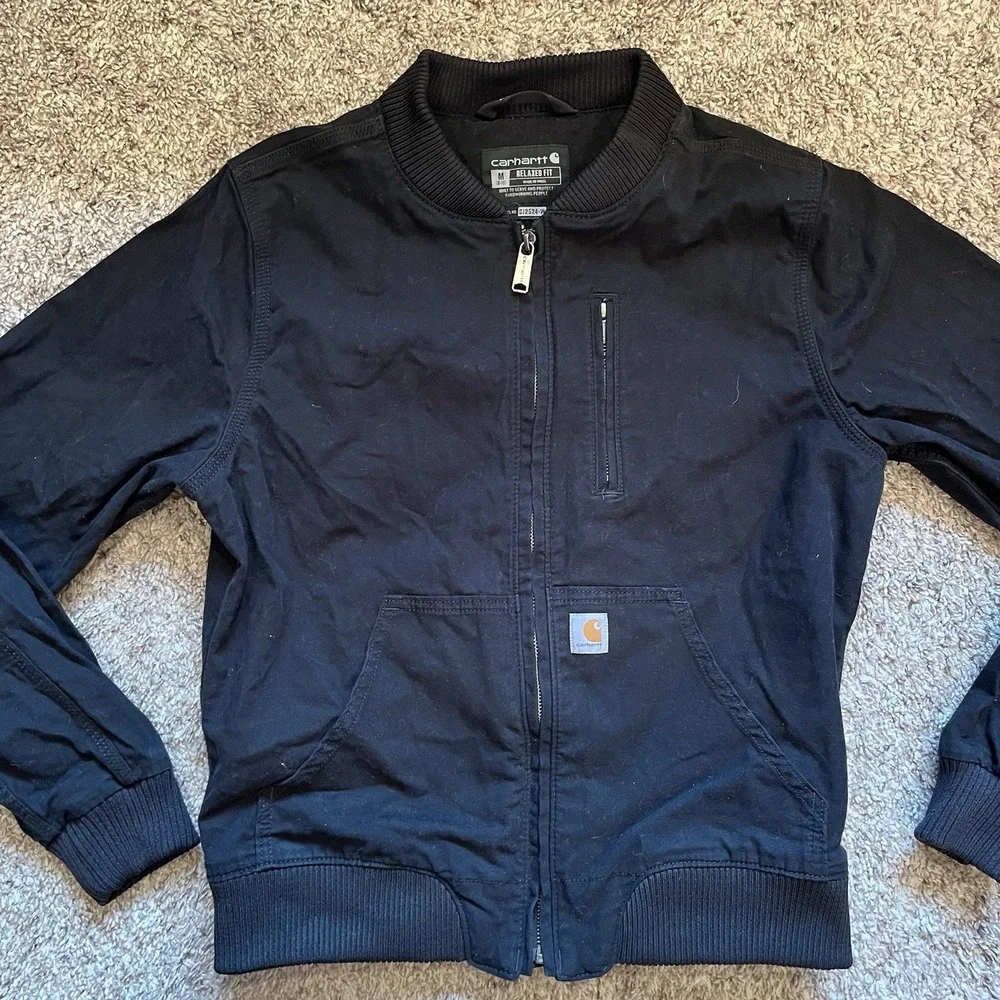 Carhartt Rugged Flex Canvas Bomber Jacket youth Size Medium 8/10